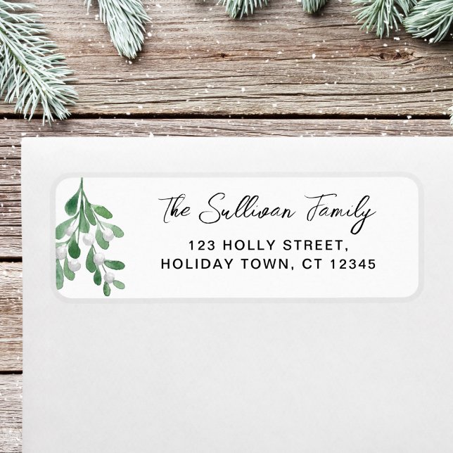 Christmas Mistletoe Return Address Label (Creator Uploaded)