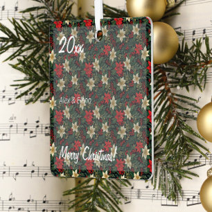 Christmas mistletoes pattern photo metal tree decoration