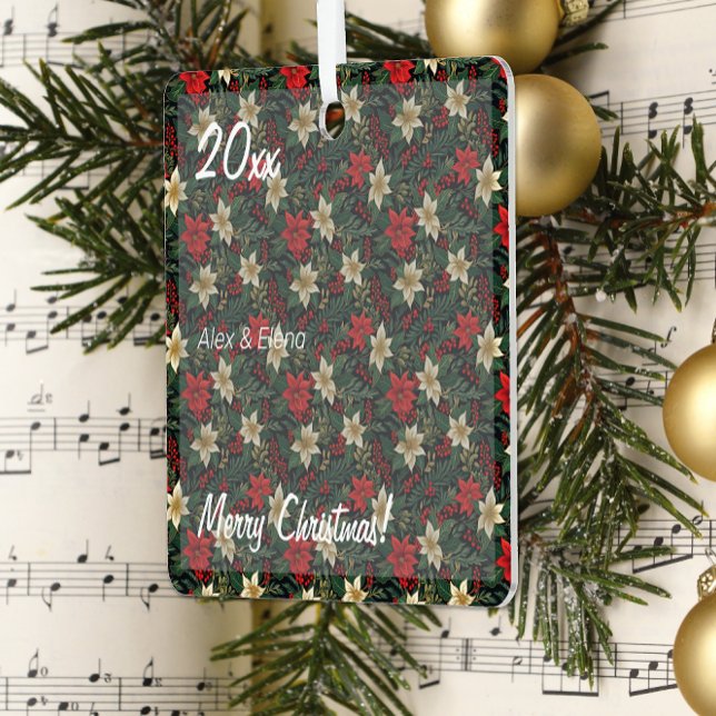 Christmas mistletoes pattern photo  metal tree decoration (Creator Uploaded)
