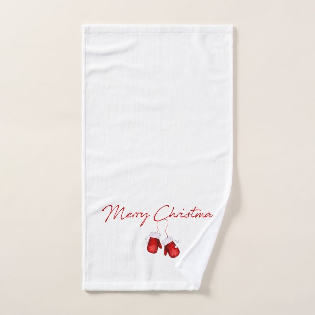 Christmas Mittens Hand Towel (Hand Towel)