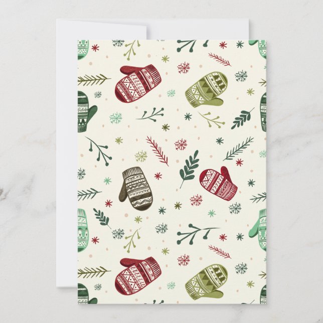 Christmas Mittens Holiday Card (Front)