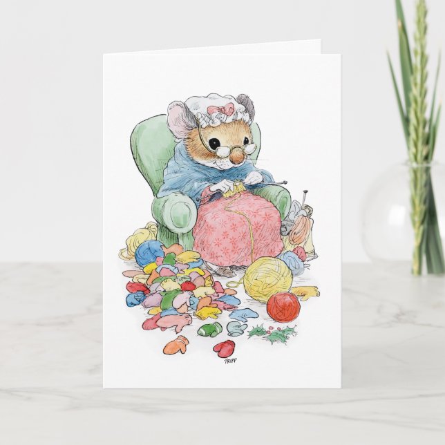 Christmas Mittens Mouse Card (Front)