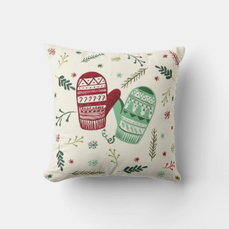 Christmas Mittens Ornament Cushion