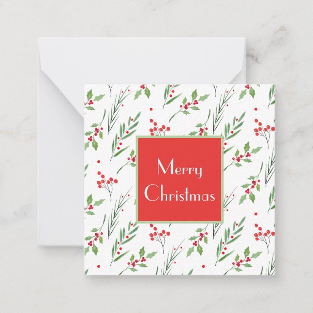 Christmas Mixed Botanical Pattern Cutting Board Card (Front)