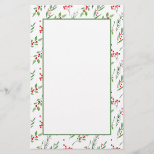 Christmas Mixed Botanical Pattern Stationery