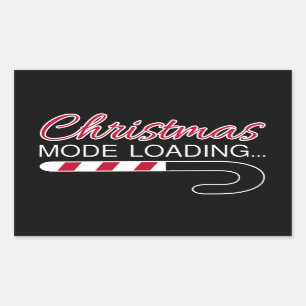 Christmas Mode Loading - X Mas Candy Cane Load Bar Rectangular Sticker