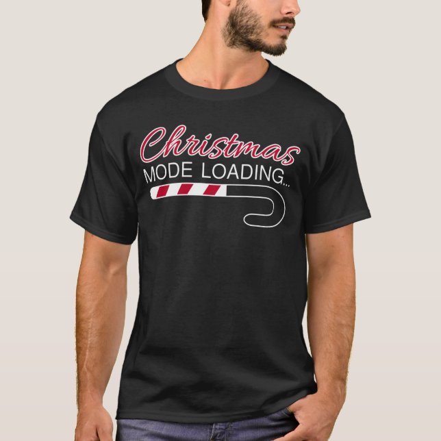 Christmas Mode Loading - X Mas Candy Cane Load Bar T-Shirt (Front)