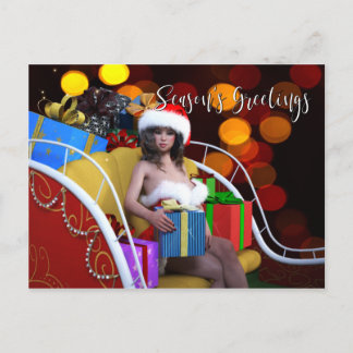 Christmas Model with Gifts Postcard (4.25x5.6)