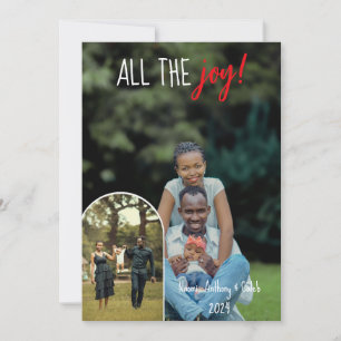 Christmas Modern All the Joy Photo Personalised Card