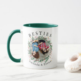 Christmas Modern Best Friends BFF Photo Names Mug