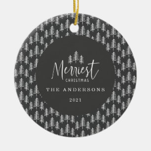 Christmas modern black white japandi ceramic tree decoration