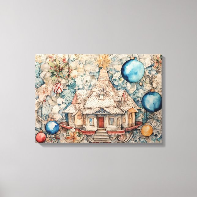 Christmas Modern Colourful Wrapped Art Canvas Prin (Front)