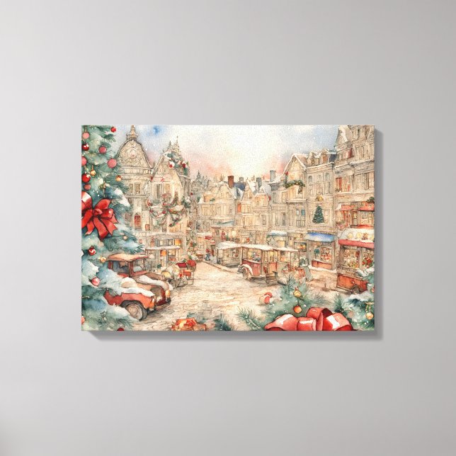 Christmas Modern Colourful Wrapped Art Canvas Prin Print (Front)