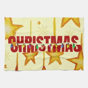 Christmas Modern Cool Christmas Tea Towel