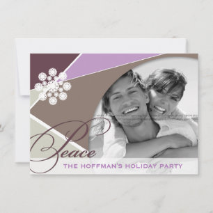 Christmas Modern Criss Cross Holiday Party Photo Invitation