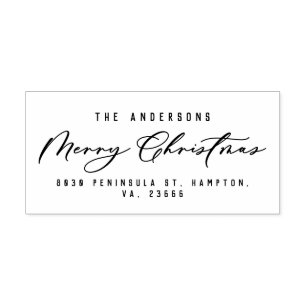 Christmas modern elegant minimal script unique rubber stamp