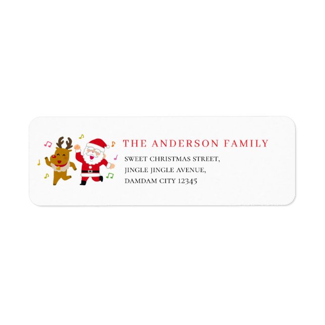 Christmas Modern Funny Simple Return Address (Front)
