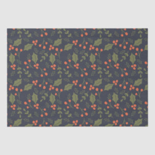 Christmas Modern Holiday Foliage Holly Botanical  Tissue Paper