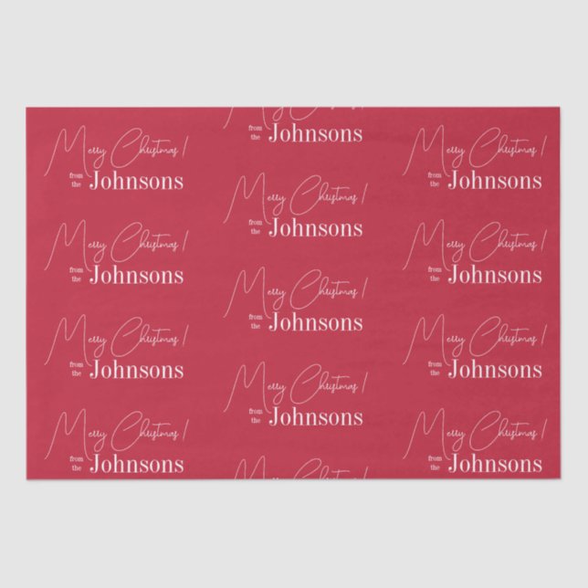 Christmas Modern Merry Christmas Family Red Tissue Paper (Front)