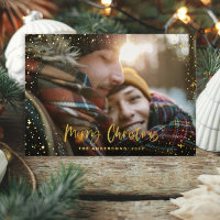 Christmas modern minimal photo script star black