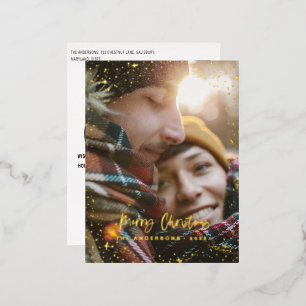 Christmas modern minimal photo star foil holiday