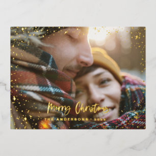 Christmas modern minimal photo star  foil holiday 