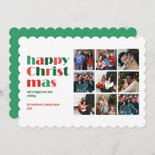 Christmas modern multiple custom Pictures Family Holiday Card