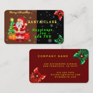 Christmas Modern Neon Holiday Collection Business Card