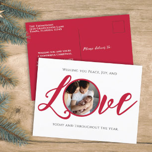 Christmas Modern Photo Calligraphy Script Love Holiday Postcard
