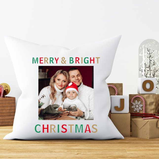 Christmas modern  photo Minimalist typography  Cushion (Creator Uploaded)