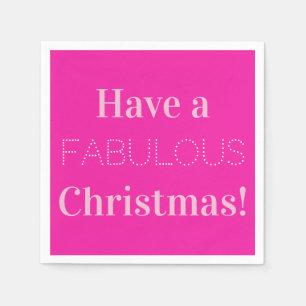 Christmas Modern Pink Party Napkin