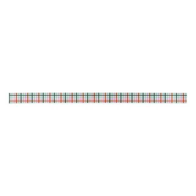 Christmas Modern Plaid Satin Ribbon (Front)