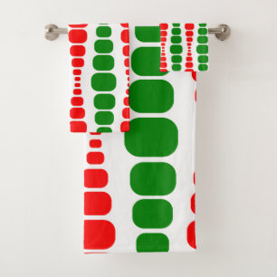 Christmas Modern Rectangles  Bath Towel Set