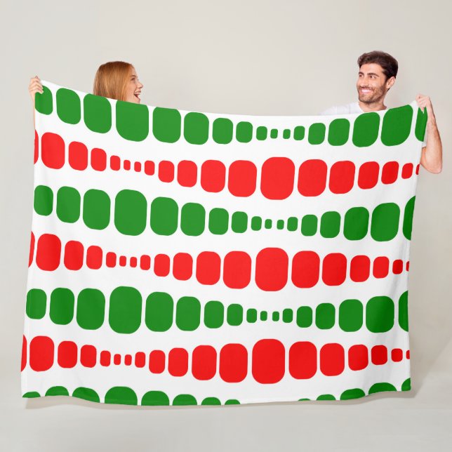 Christmas Modern Rectangles  Fleece Blanket (In Situ)