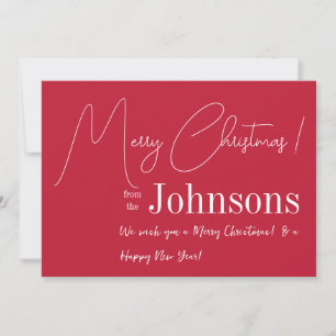 Christmas Modern Red Family Holiday Card