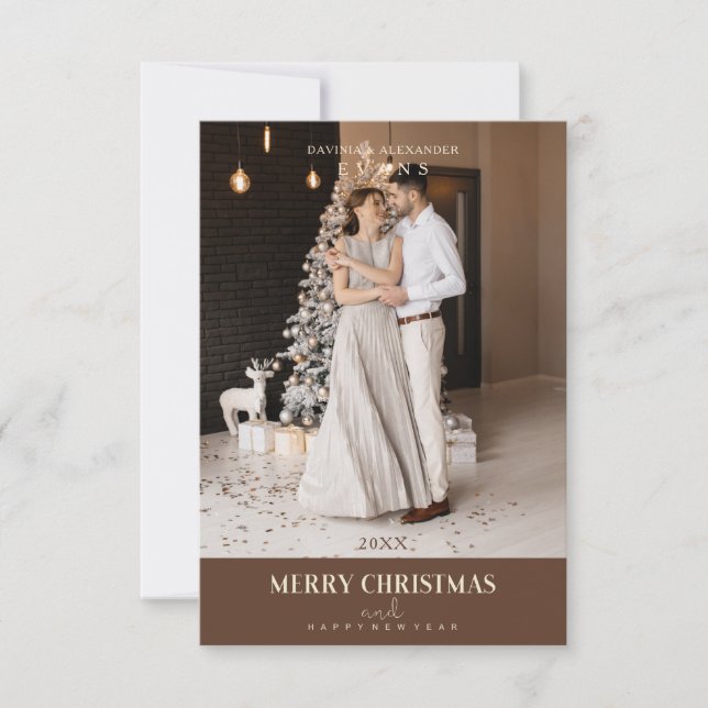 Christmas Modern  Sophisticated Photo Couple (Front)