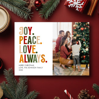 Christmas Modern Typography Cute Family Photo Holiday Card