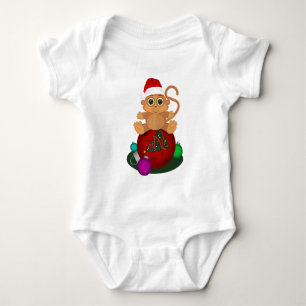 Christmas Monkey  Baby Bodysuit
