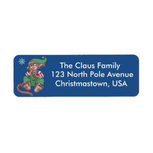 Christmas Monkey Gnome Address Labels