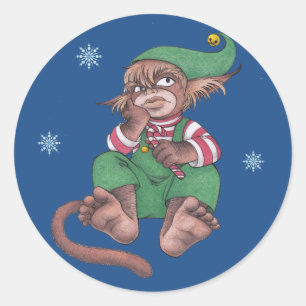 Christmas Monkey Gnome Stickers