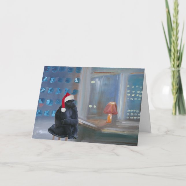 "Christmas Monkey" Holiday Card (Front)