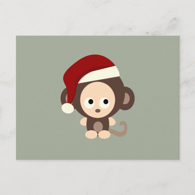 Christmas Monkey Holiday Postcard (Front)