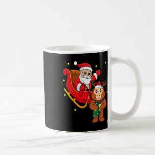 Christmas Monkey Santa Riding Funny Monkey Pajama Coffee Mug