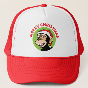 Christmas Monkey Trucker Hat