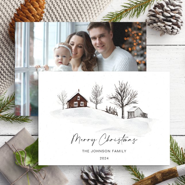 Christmas Monochrome Winter Landscape Photo Card  (Creator Uploaded)