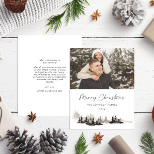 Christmas Monochrome Winter Landscape Photo Holiday Card