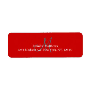 Christmas Monogram Address Labels