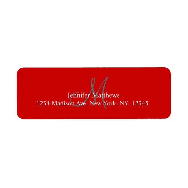 Christmas Monogram Address Labels (Front)