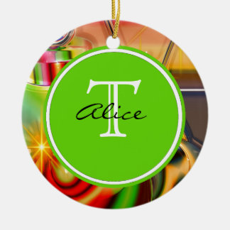 Christmas Monogram Ceramic Tree Decoration
