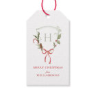 Christmas Monogram Crest Gift Tag